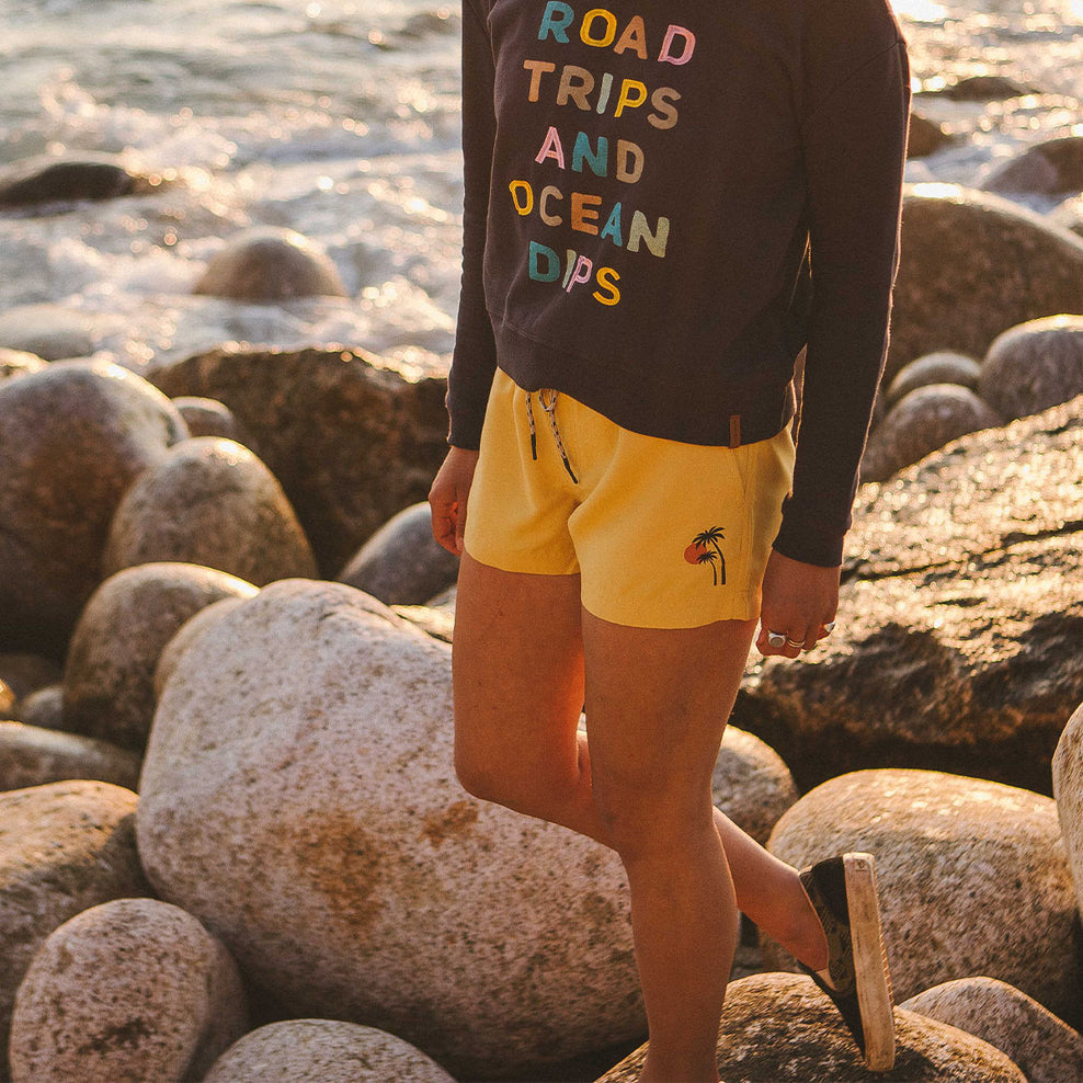 Passenger Wake Recycled Swim Shorts Ochre Yellow