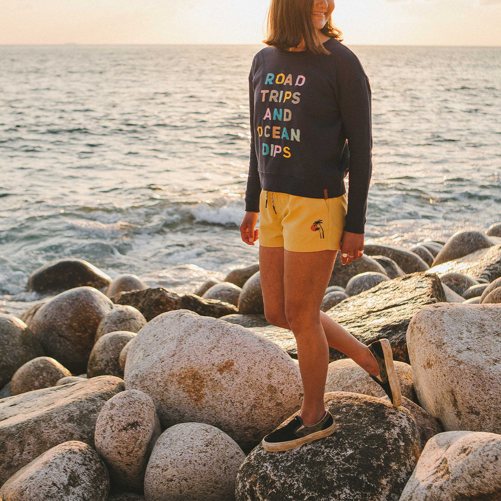 Passenger Wake Recycled Swim Shorts Ochre Yellow