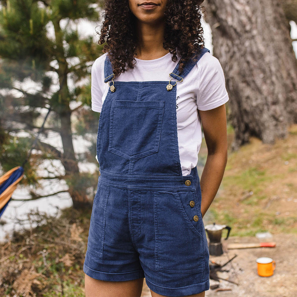Passenger Roamologist Recycled Cord Dungarees Dark Denim