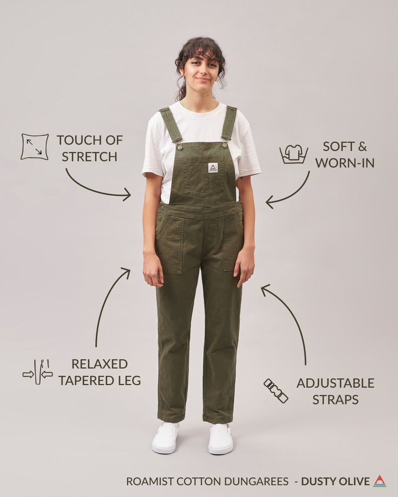 Passenger Roamist Organic Cotton Dungarees Khaki
