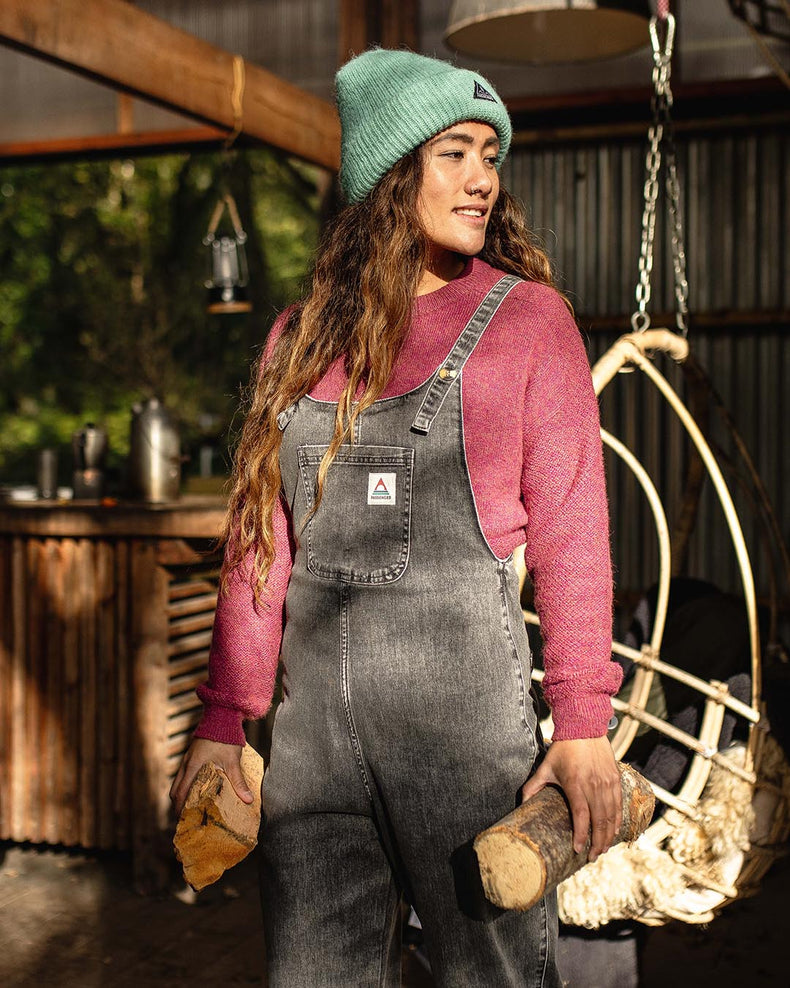 Passenger Verglass Dungarees Washed Black Denim