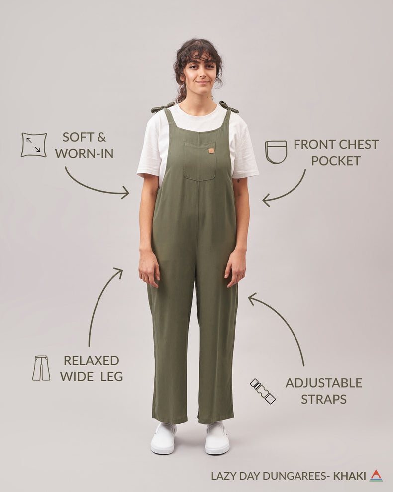 Passenger Lazy Day Dungarees Khaki