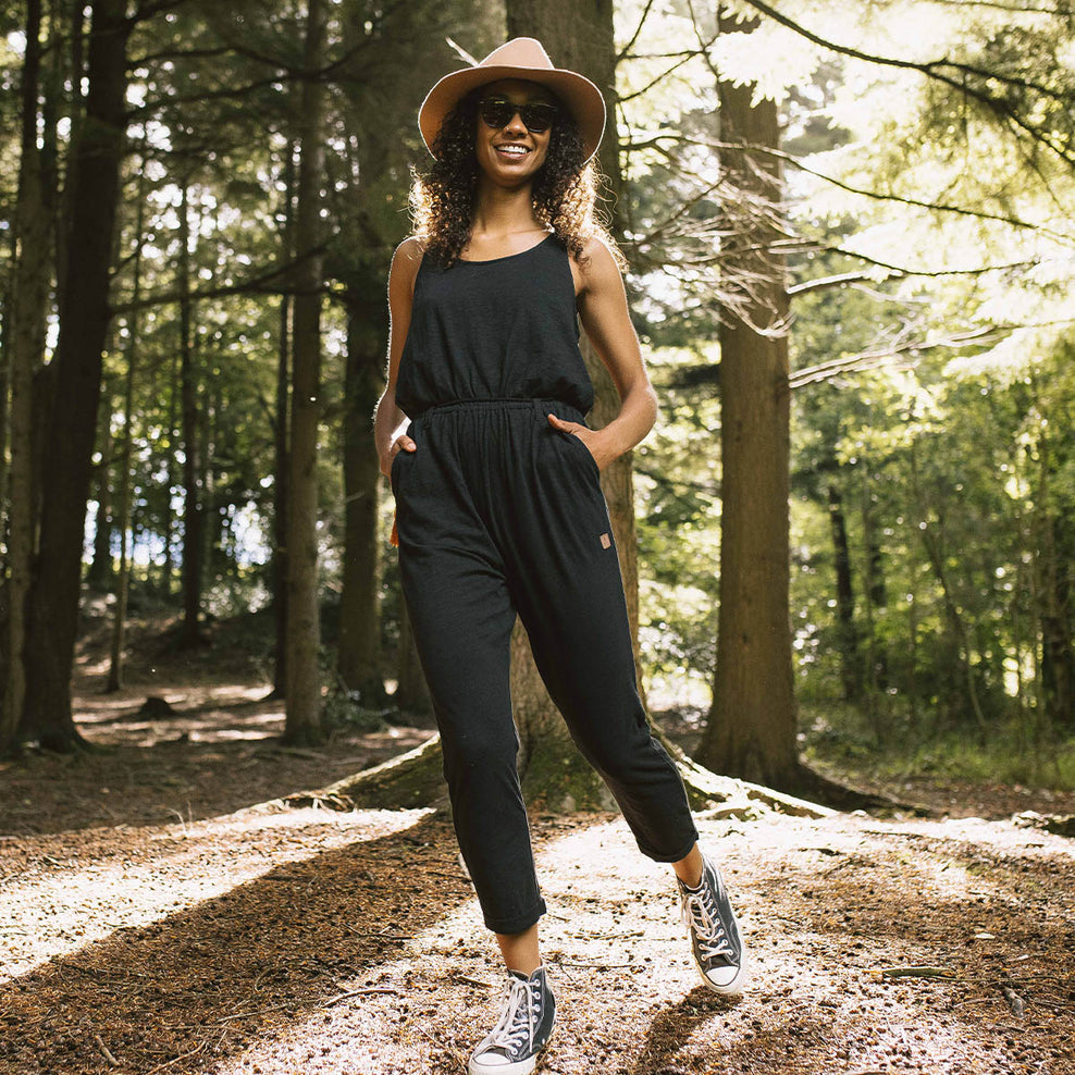 Passenger Eva Recycled Cotton Jumpsuit Black