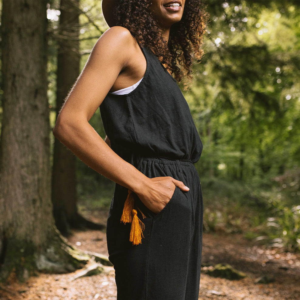 Passenger Eva Recycled Cotton Jumpsuit Black
