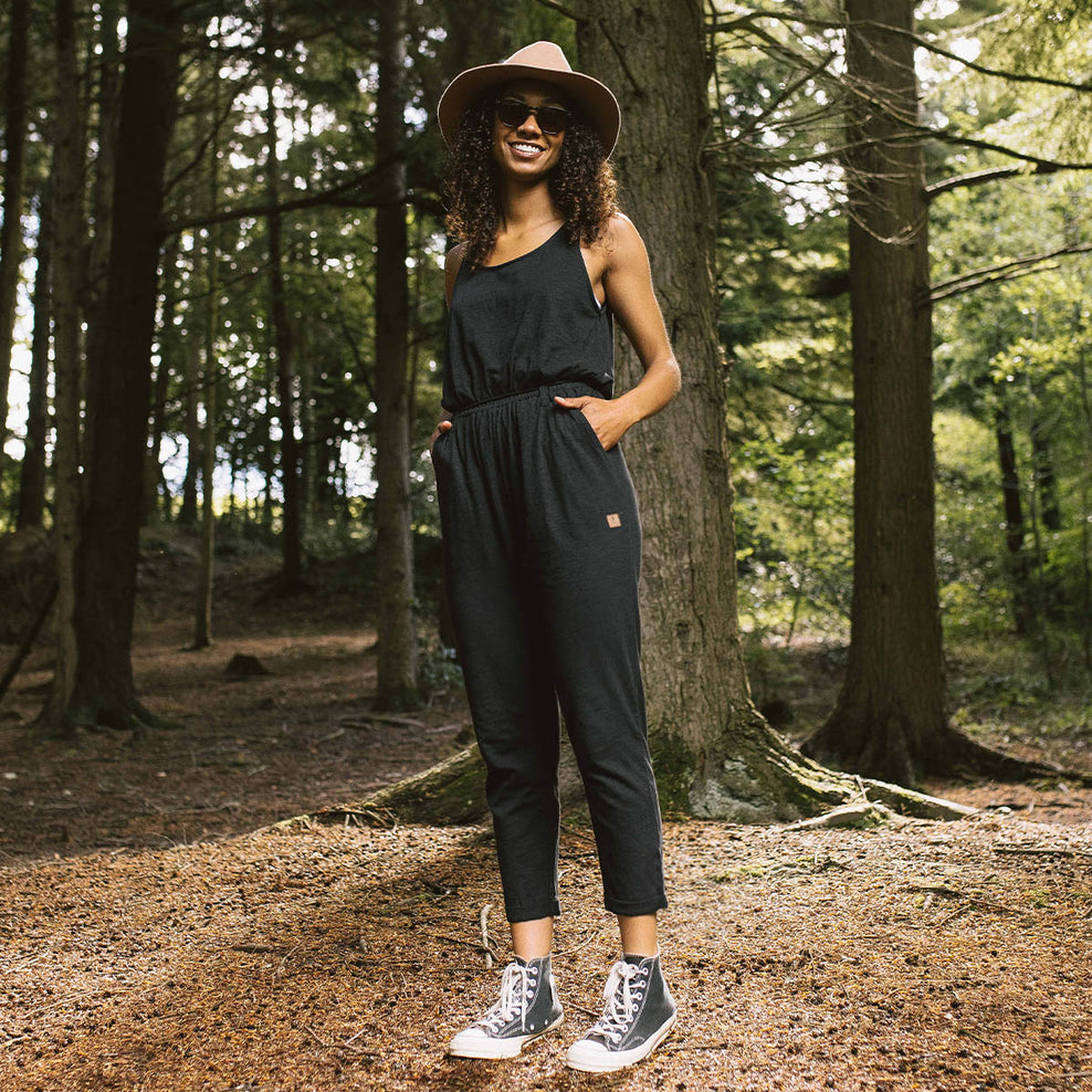 Passenger Eva Recycled Cotton Jumpsuit Black