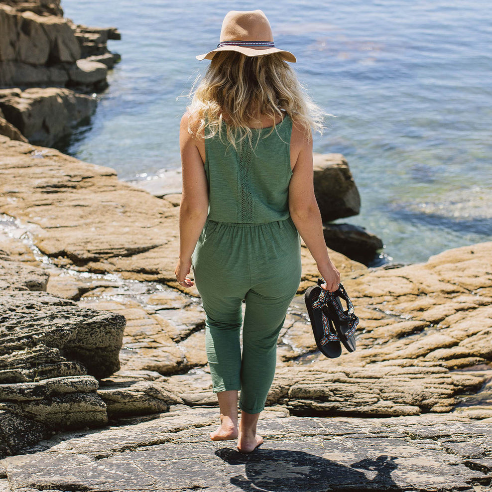 Passenger Eva Recycled Cotton Jumpsuit Dark Ivy