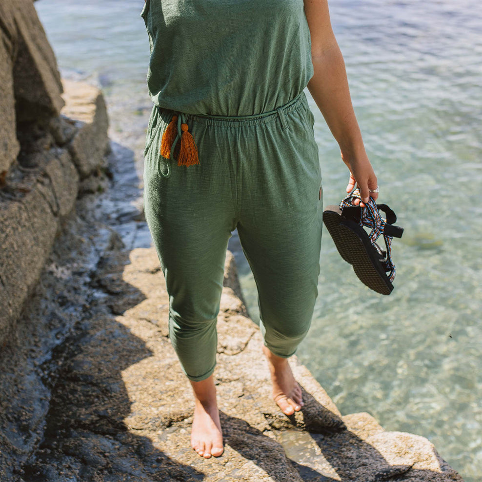 Passenger Eva Recycled Cotton Jumpsuit Dark Ivy