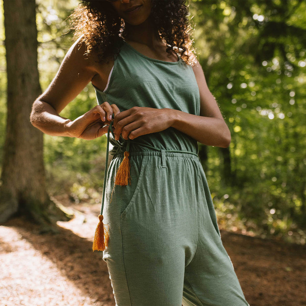 Passenger Eva Recycled Cotton Jumpsuit Dark Ivy