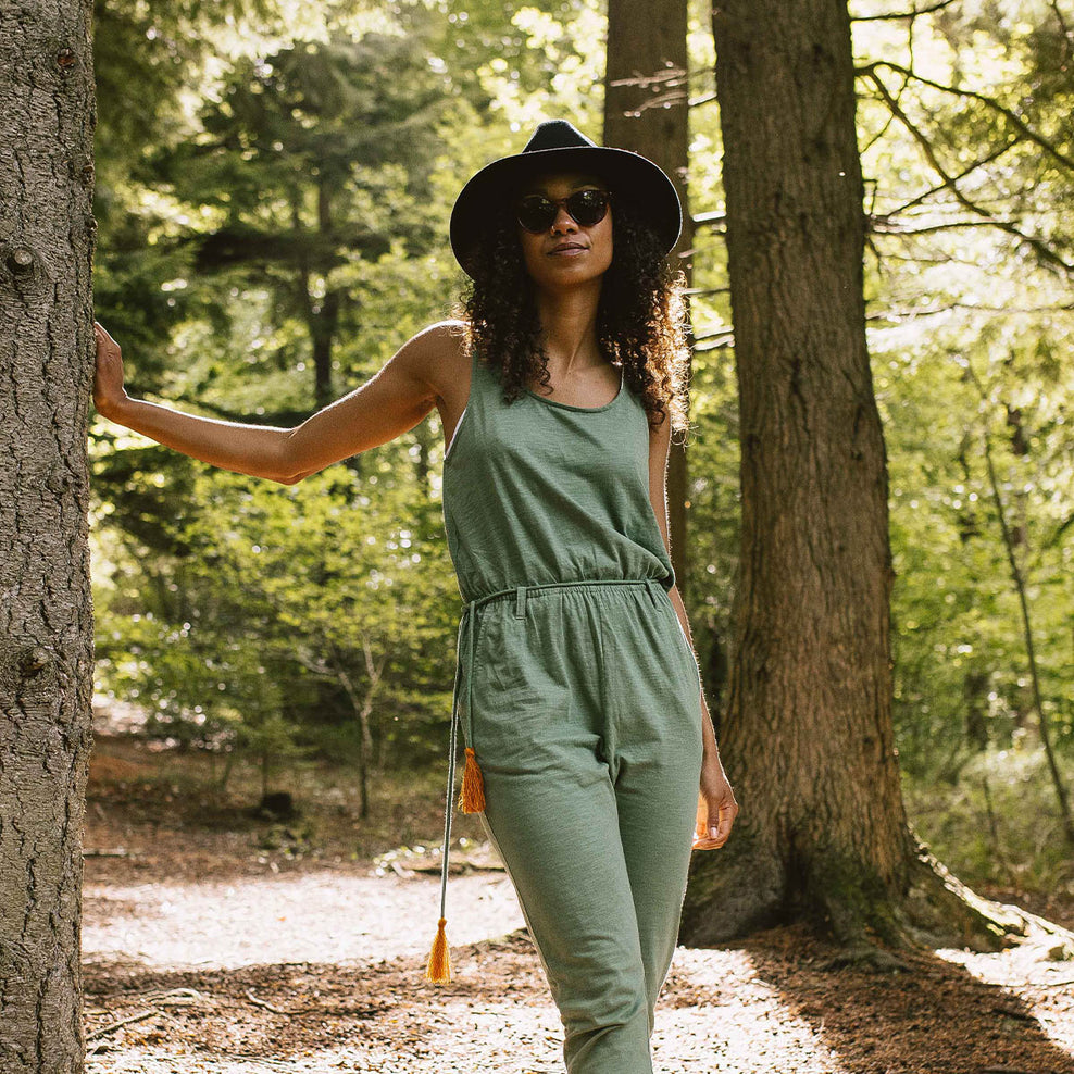 Passenger Eva Recycled Cotton Jumpsuit Dark Ivy