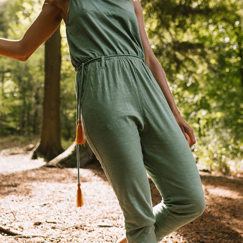 Passenger Eva Recycled Cotton Jumpsuit Dark Ivy