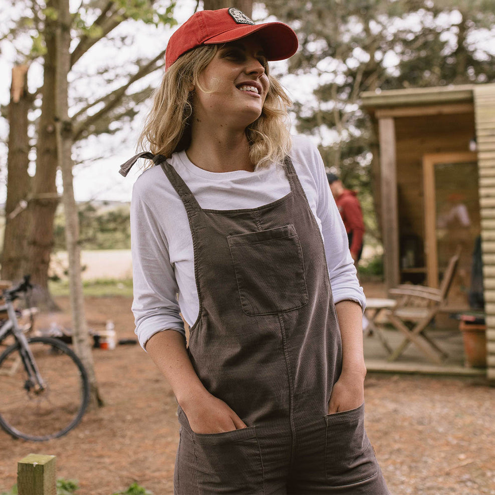 Passenger Carefree Recycled Cord Dungarees Mushroom