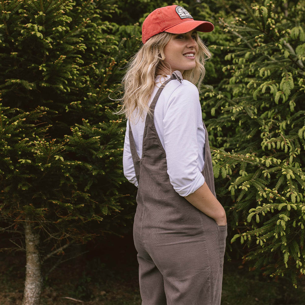 Passenger Carefree Recycled Cord Dungarees Mushroom