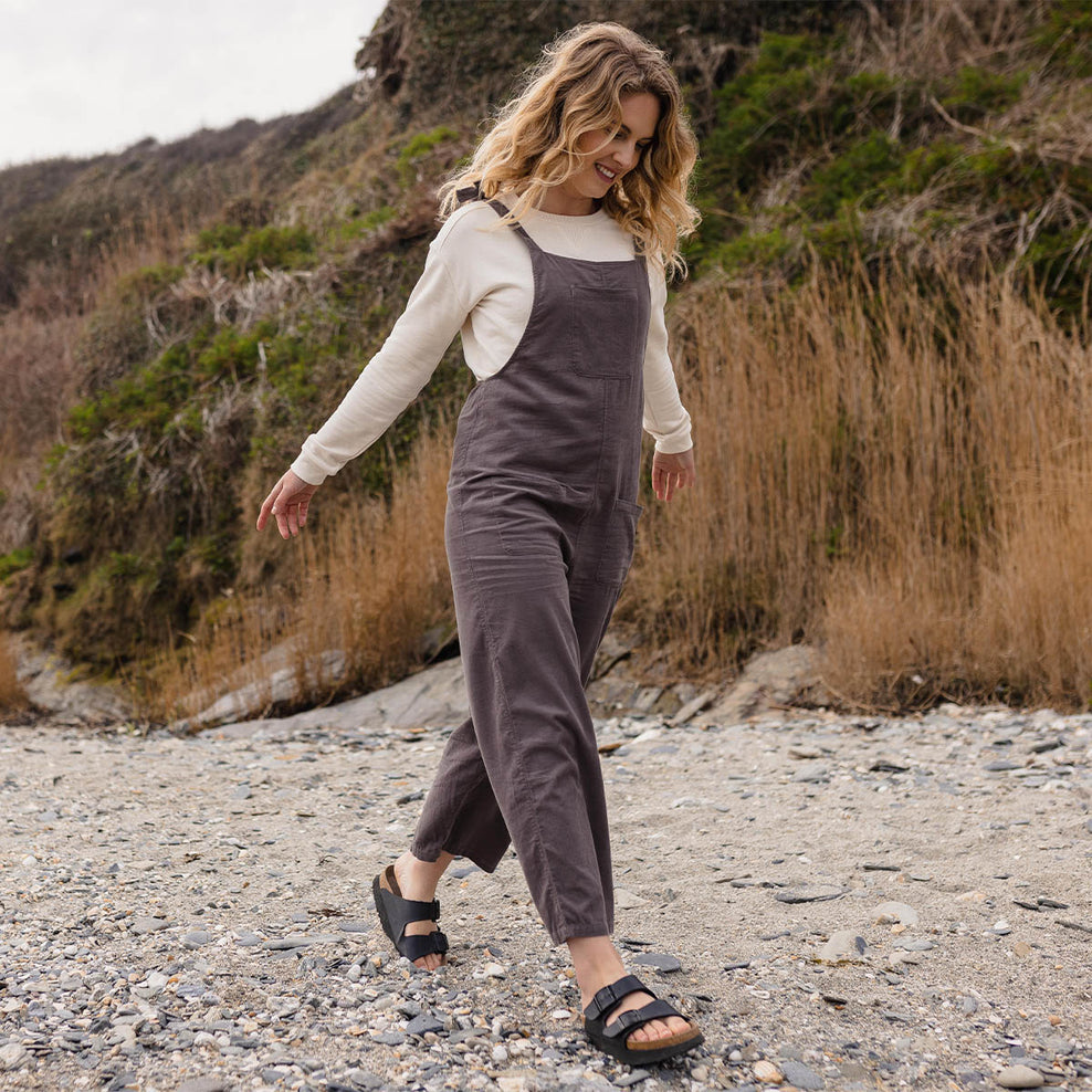 Passenger Carefree Recycled Cord Dungarees Mushroom