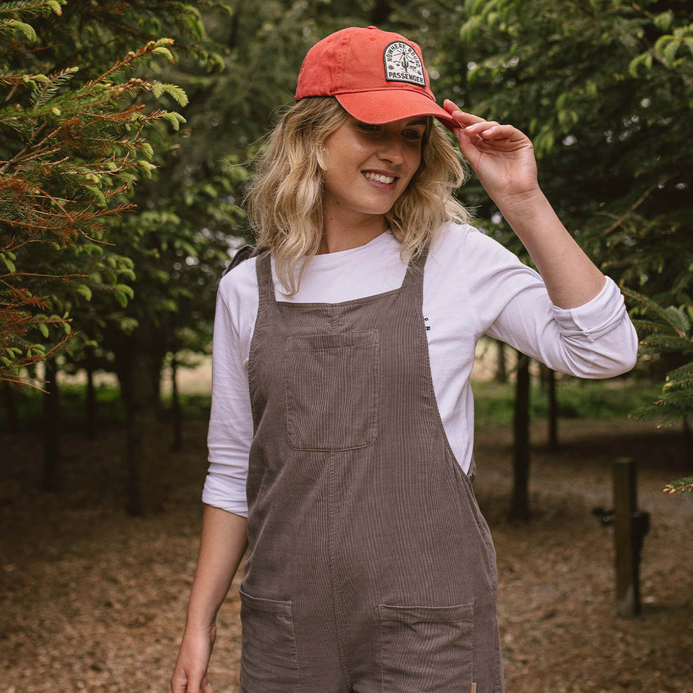 Passenger Carefree Recycled Cord Dungarees Mushroom