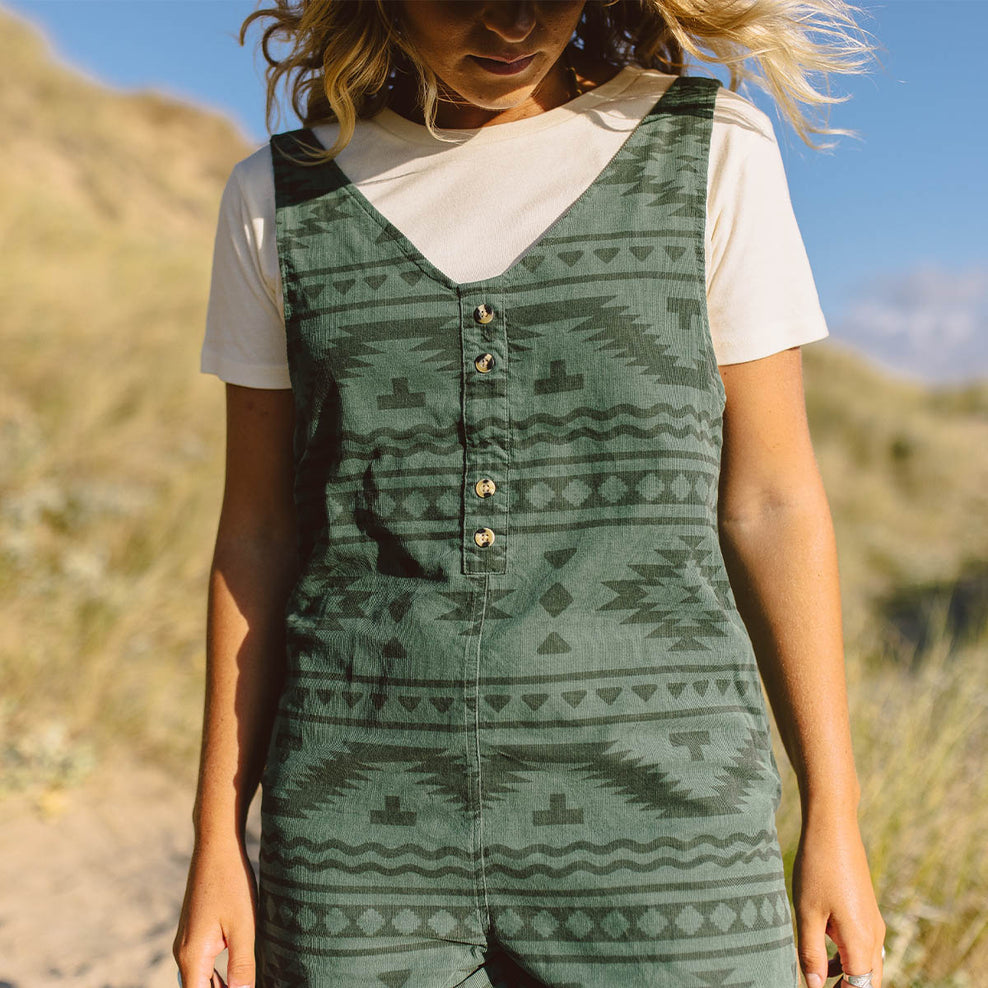 Passenger Fun Days Recycled Cord Playsuit Dark Ivy Adrift