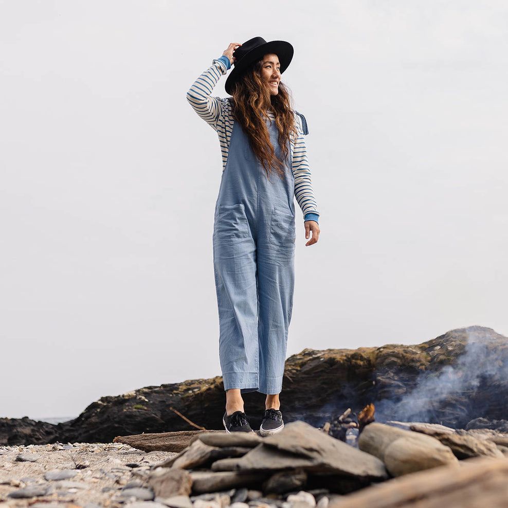 Passenger Carefree Hemp Dungarees Blue Shadow