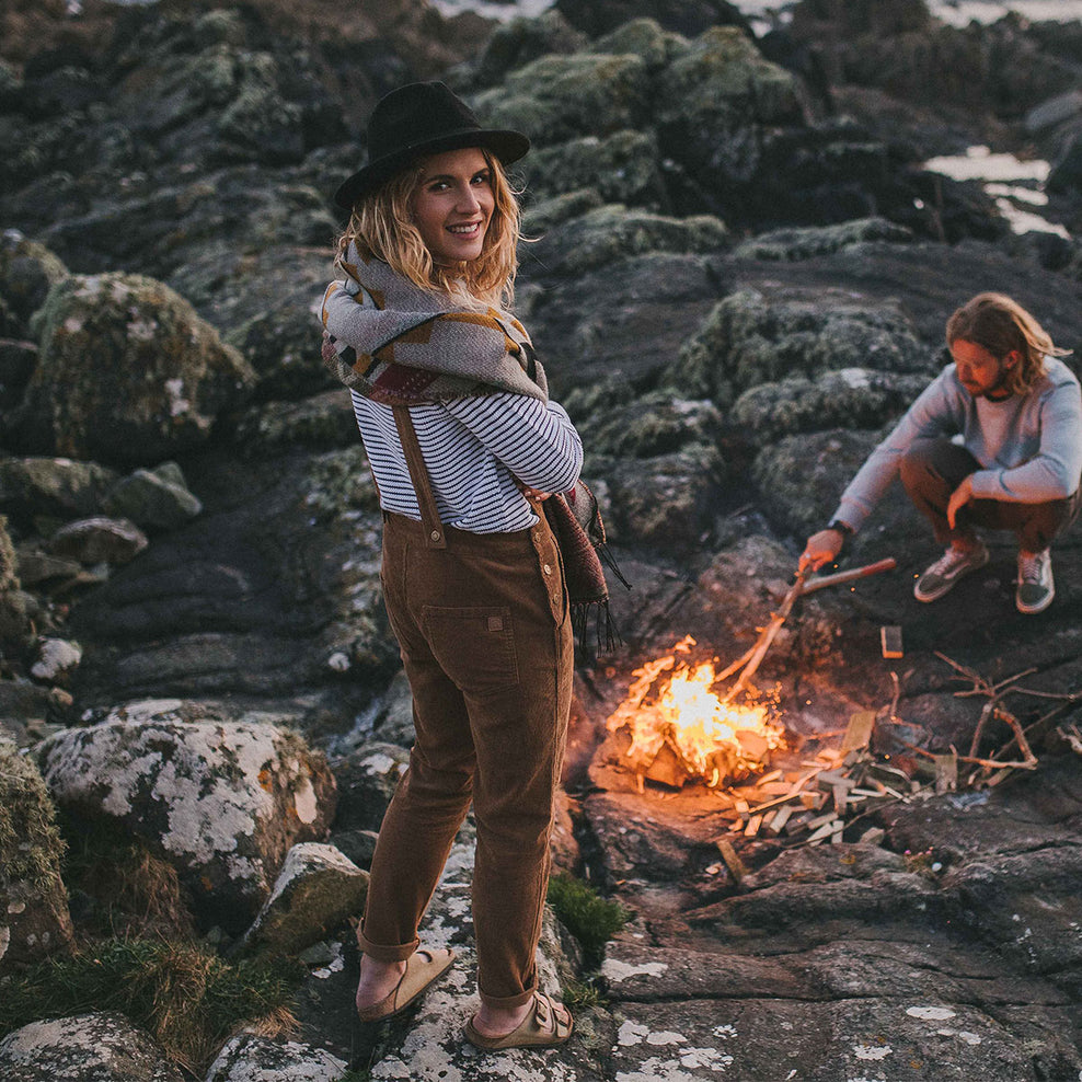 Passenger Roamist Cord Dungarees Coconut