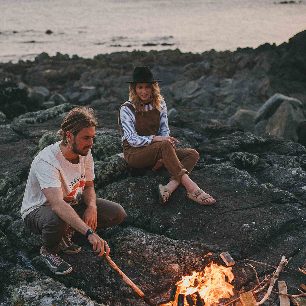 Passenger Roamist Cord Dungarees Coconut