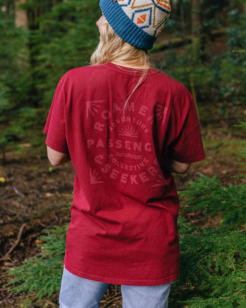 Passenger Roamers And Seekers Recycled Cotton Oversized T-Shirt Rhubarb