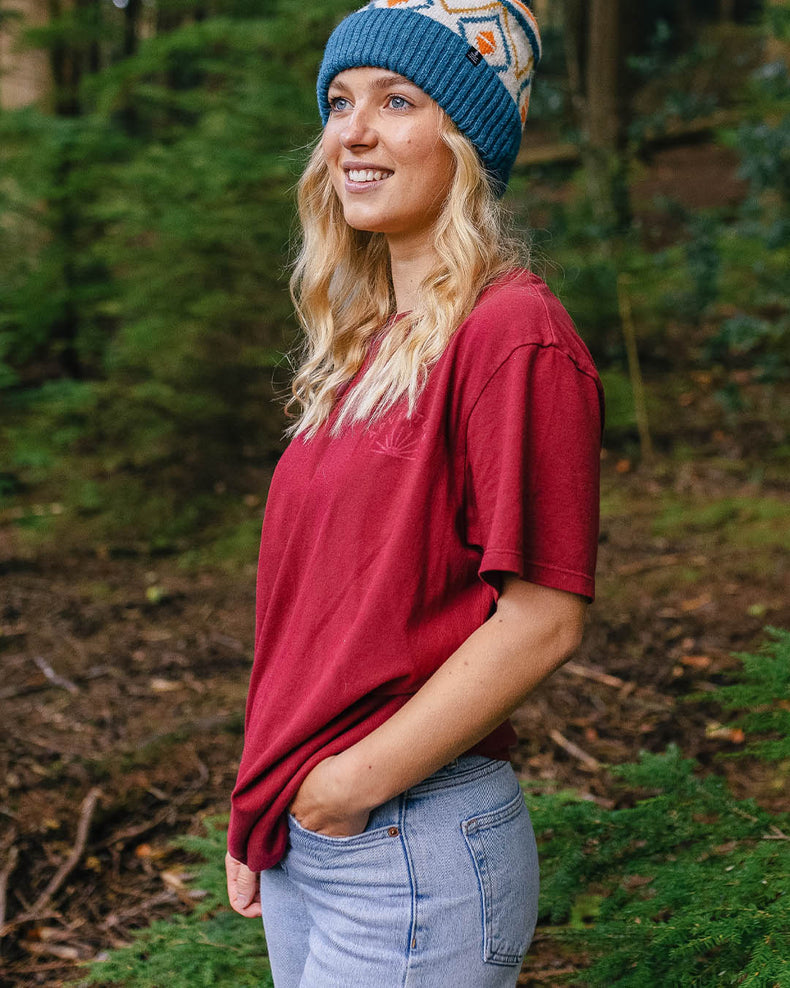 Passenger Roamers And Seekers Recycled Cotton Oversized T-Shirt Rhubarb