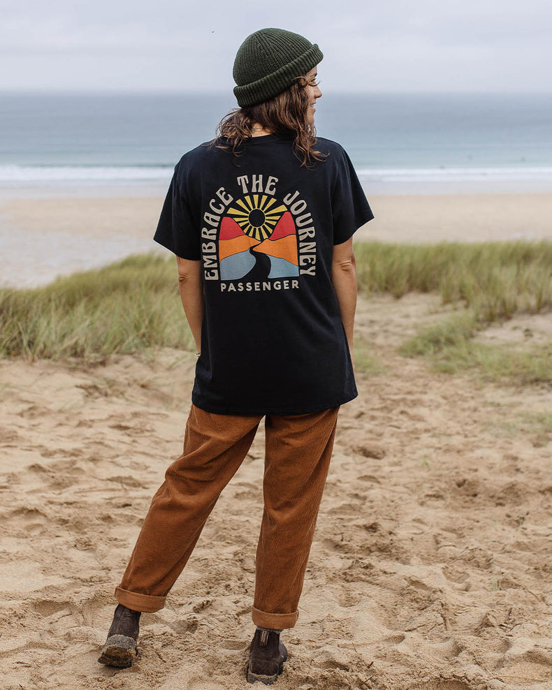 Passenger Embrace The Journey Oversized Recycled Cotton T-Shirt Black