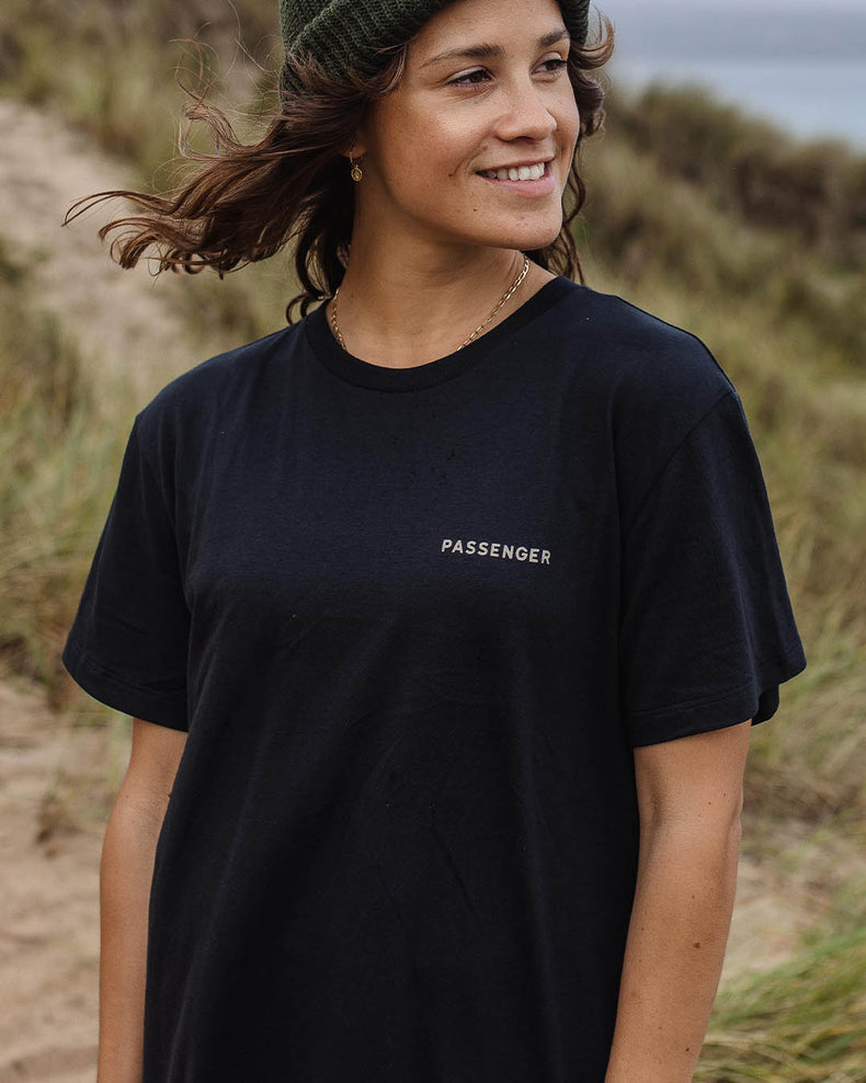 Passenger Embrace The Journey Oversized Recycled Cotton T-Shirt Black