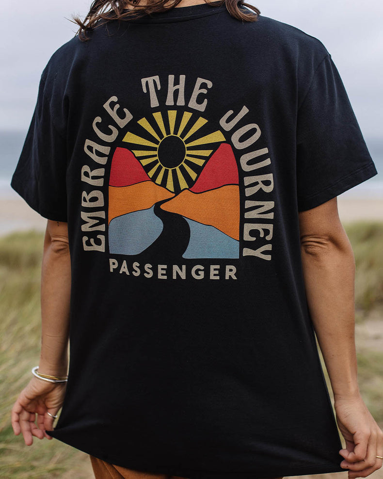 Passenger Embrace The Journey Oversized Recycled Cotton T-Shirt Black