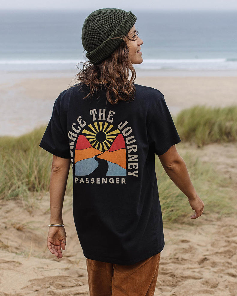 Passenger Embrace The Journey Oversized Recycled Cotton T-Shirt Black