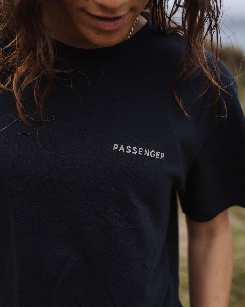 Passenger Embrace The Journey Oversized Recycled Cotton T-Shirt Black