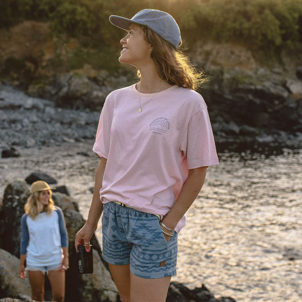 Passenger Rainbow Recycled Cotton T-Shirt Peach Whip