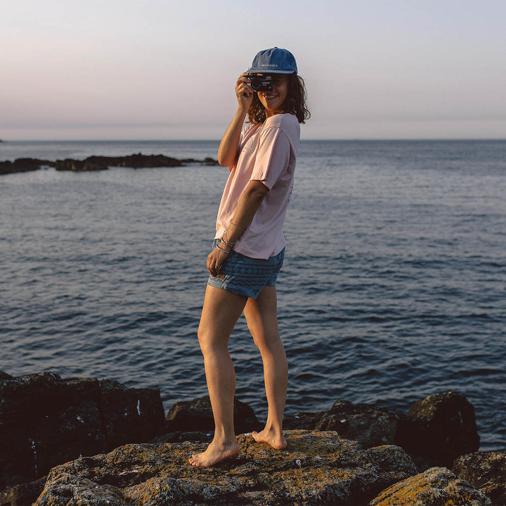 Passenger Rainbow Recycled Cotton T-Shirt Peach Whip