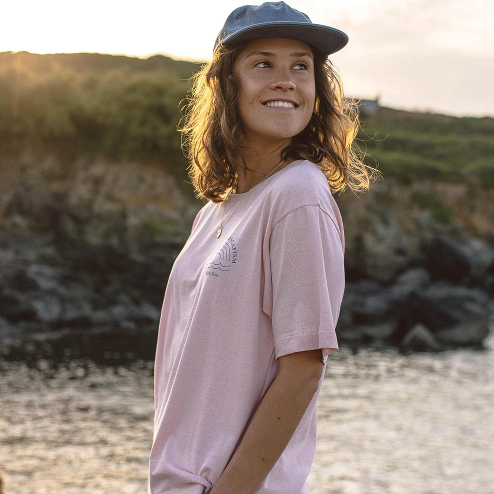 Passenger Rainbow Recycled Cotton T-Shirt Peach Whip