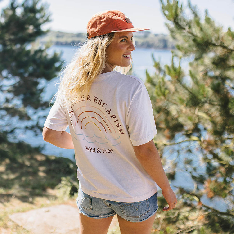 Passenger Rainbow Recycled Cotton T-Shirt Egret