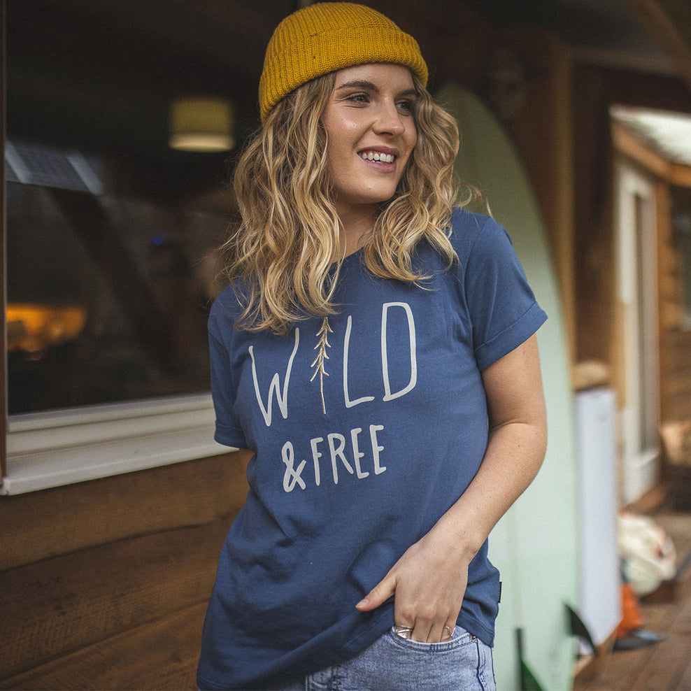 Passenger Embers Recycled Cotton T-Shirt Dark Denim