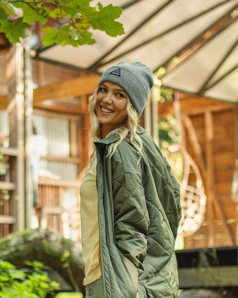 Passenger Core Recycled High-Top Beanie Grey Marl