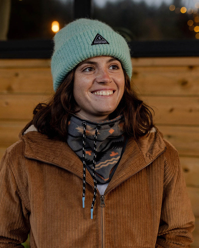 Passenger Tor Recycled Polar Fleece Snood Charcoal Geo Folk