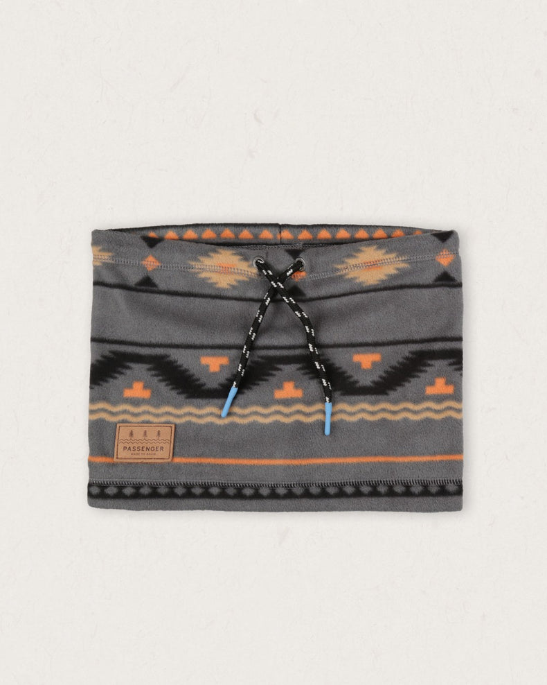 Passenger Tor Recycled Polar Fleece Snood Charcoal Geo Folk