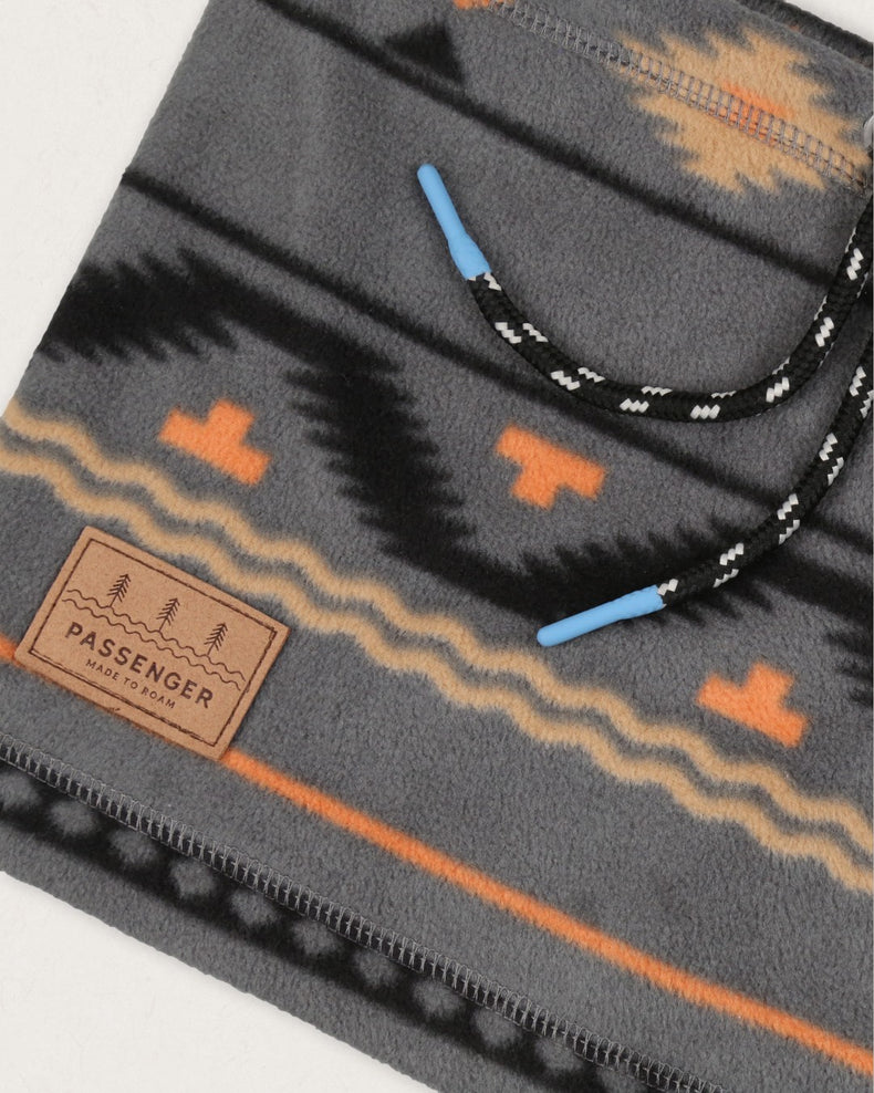 Passenger Tor Recycled Polar Fleece Snood Charcoal Geo Folk