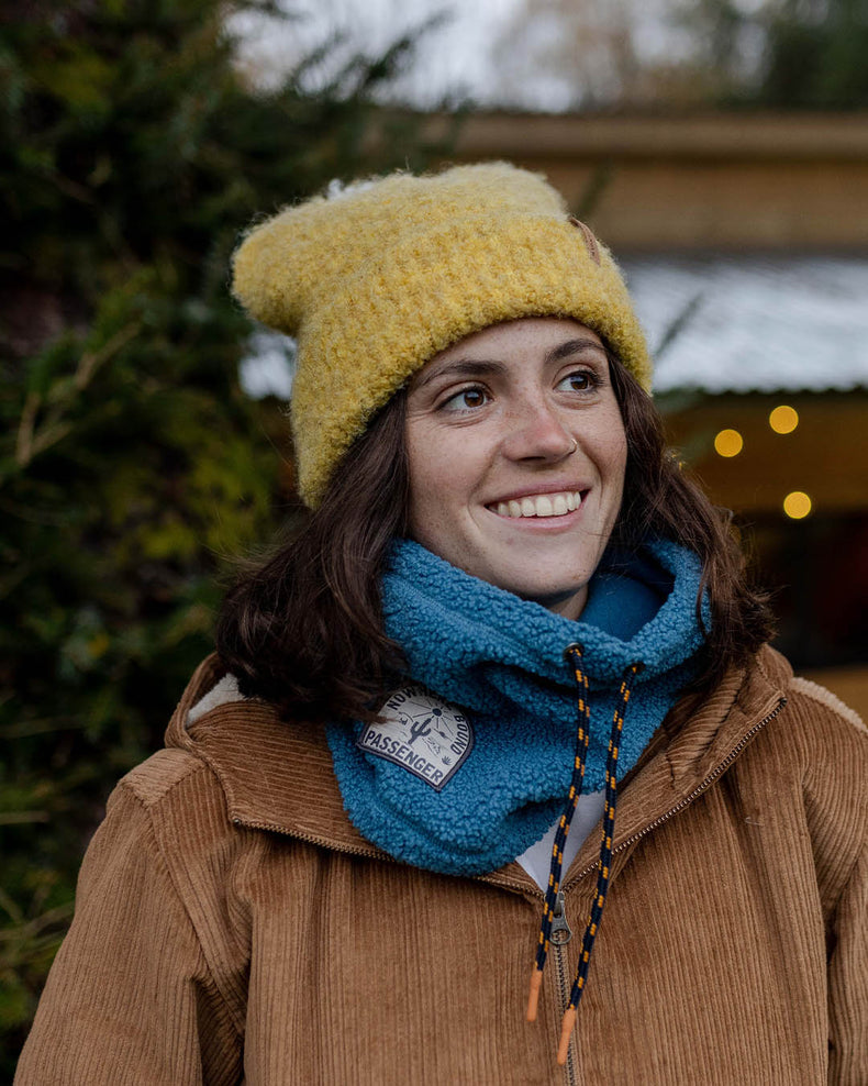 Passenger Mulled Recycled Sherpa Fleece Snood Blue Steel