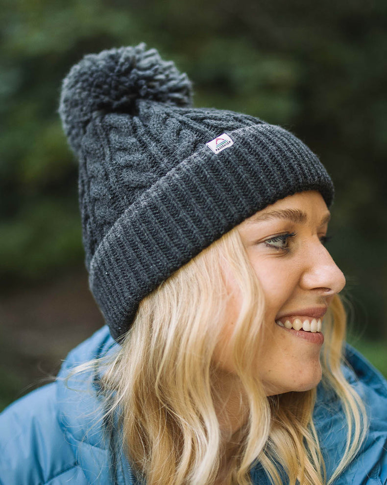 Passenger Stoke Recycled Bobble Hat Faded Black
