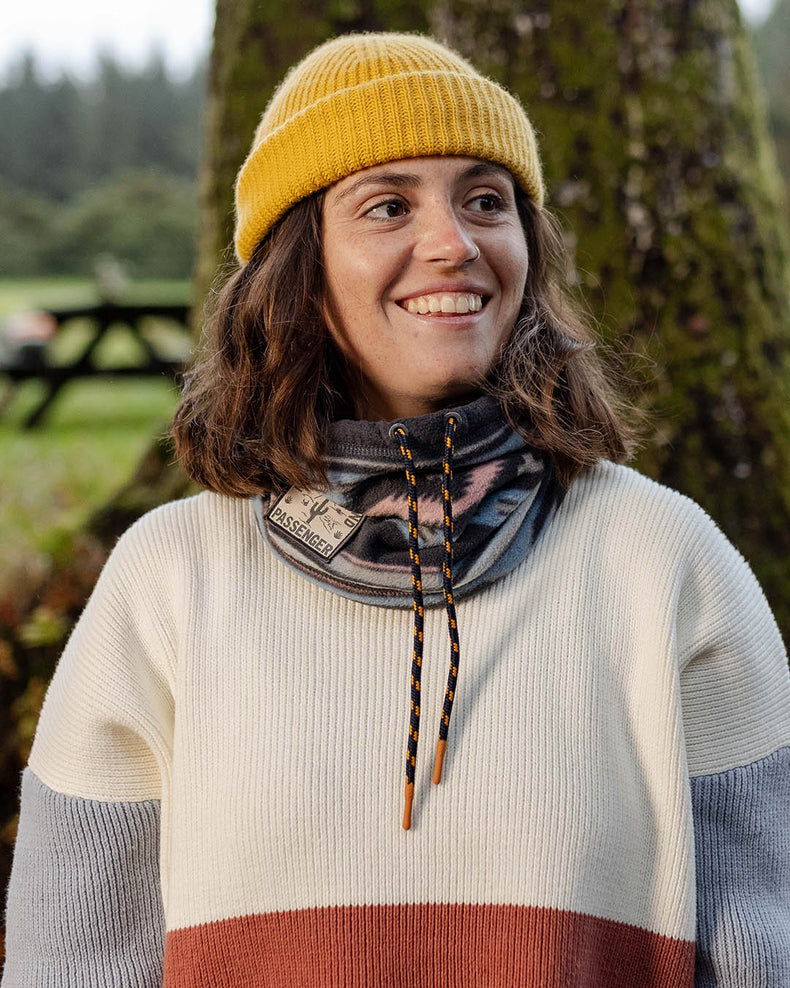 Passenger Tor Recycled Polar Fleece Snood Deep Navy Vintage Geo