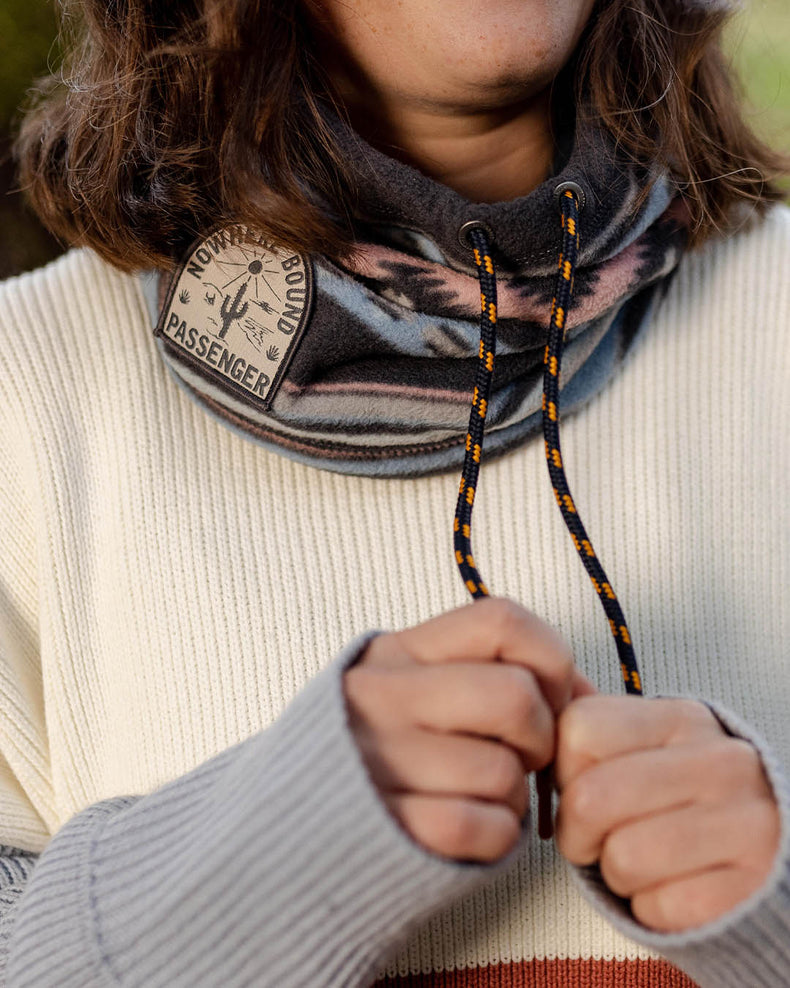 Passenger Tor Recycled Polar Fleece Snood Deep Navy Vintage Geo