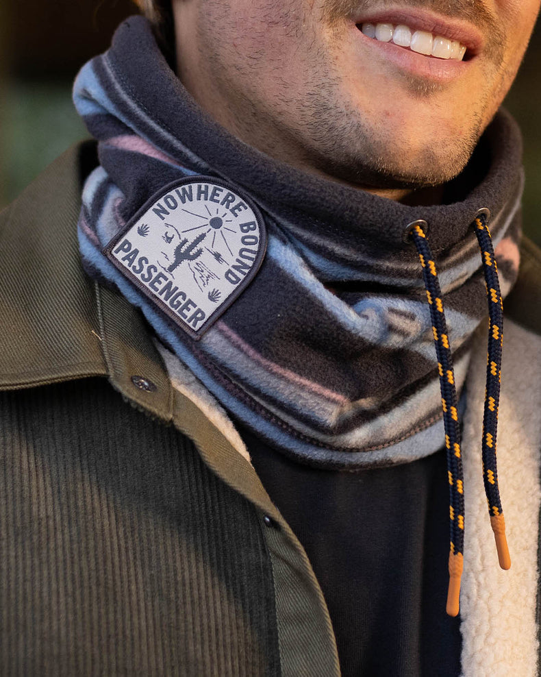 Passenger Tor Recycled Polar Fleece Snood Deep Navy Vintage Geo