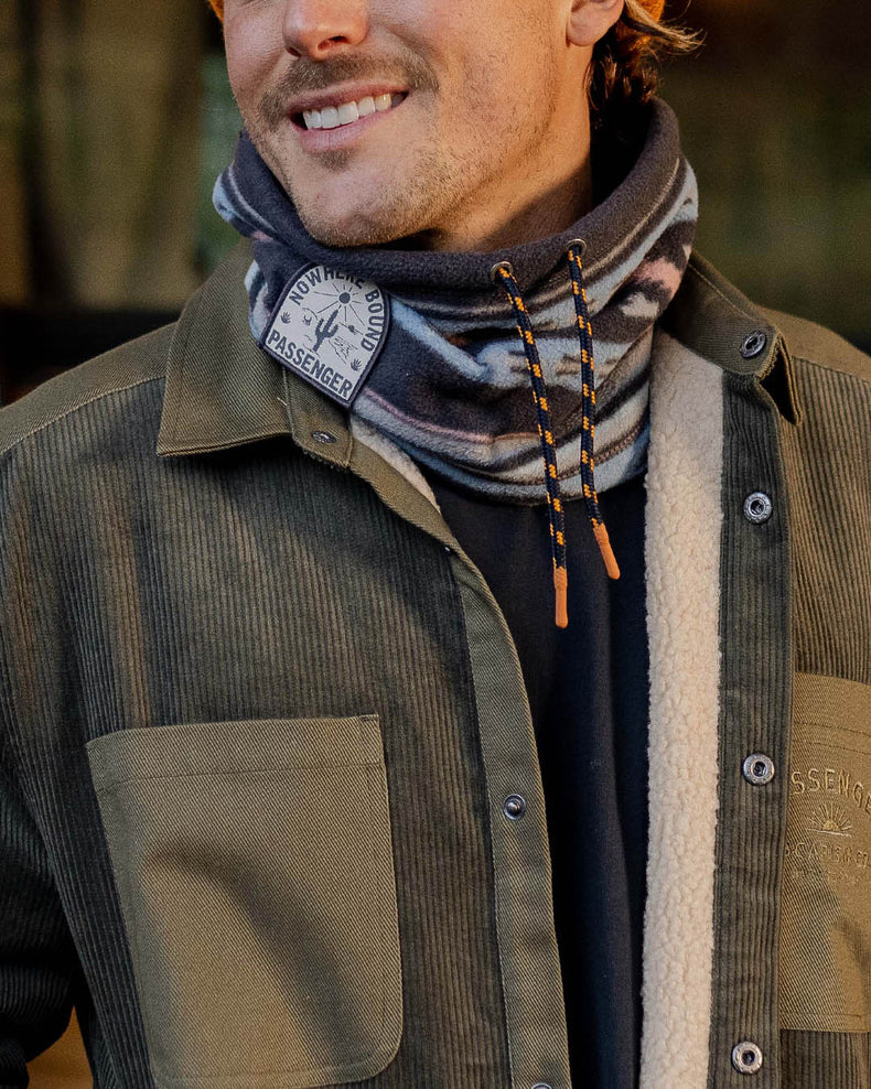 Passenger Tor Recycled Polar Fleece Snood Deep Navy Vintage Geo