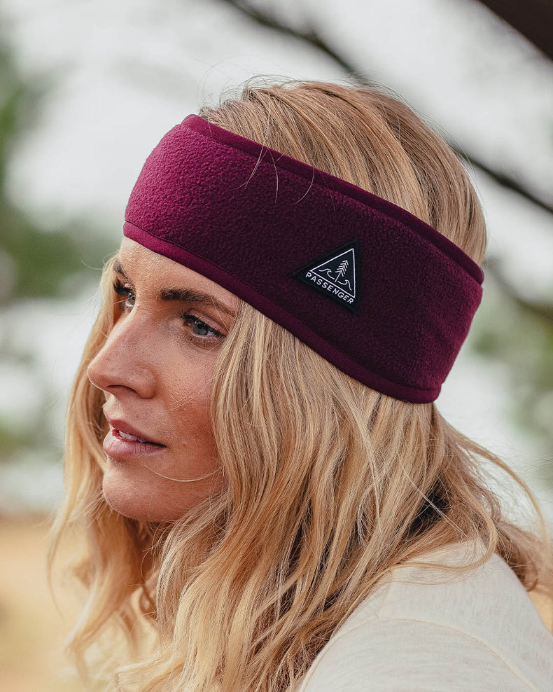 Passenger Roamer Recycled Polar Fleece Headband Wine