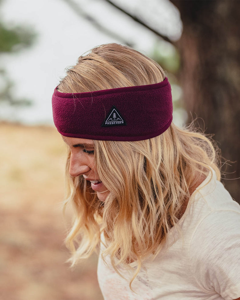 Passenger Roamer Recycled Polar Fleece Headband Wine