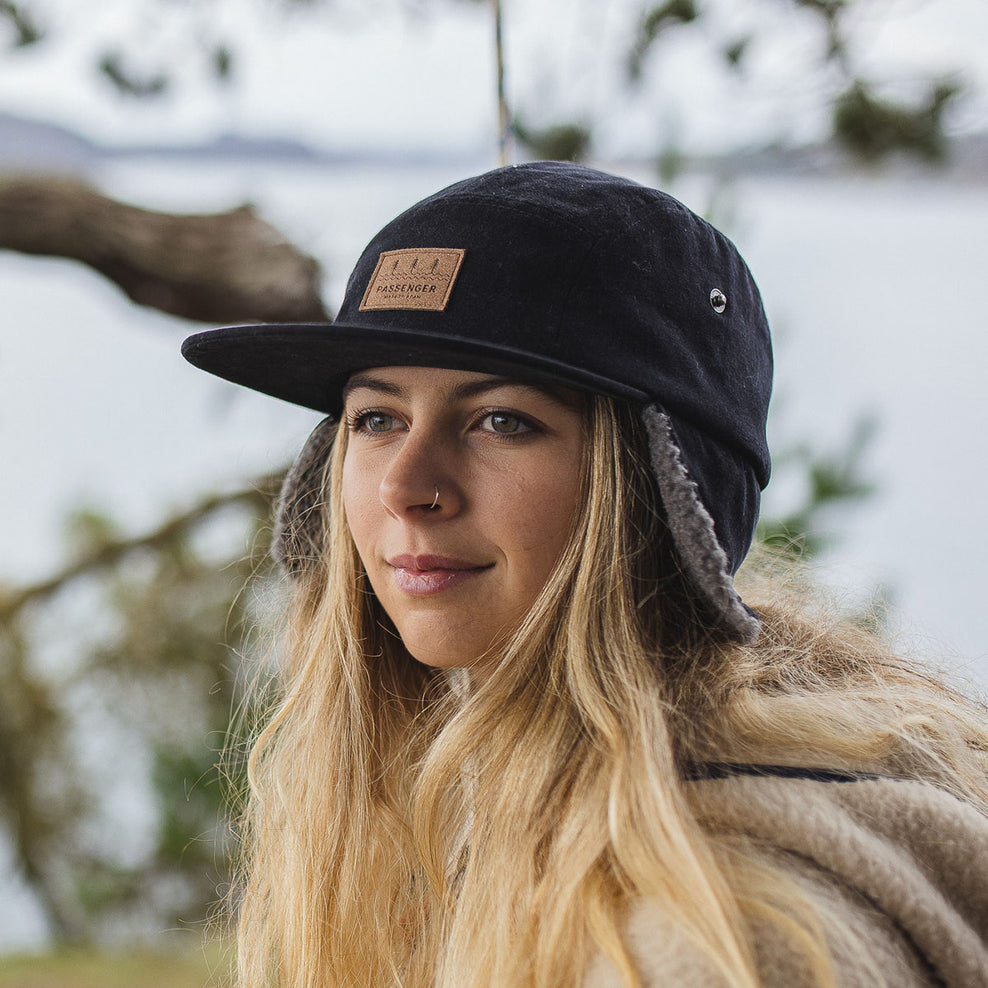 Passenger Twill Daytime Sherpa Lined Hat Faded Black