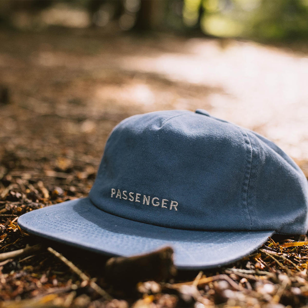 Passenger Byron Recycled Cotton 5 Panel Cap Stone Blue