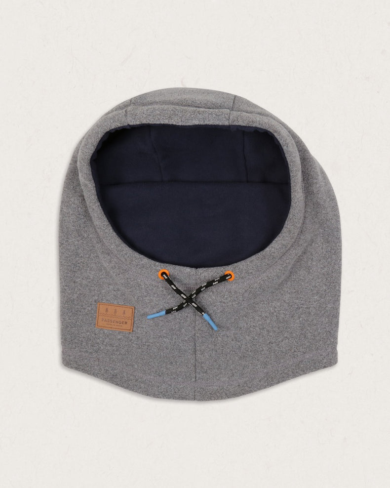 Passenger Snowdrift Recycled Polar Fleece Hood Grey Marl