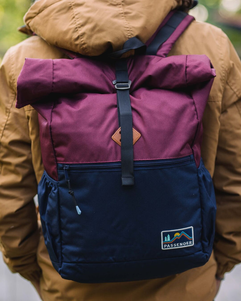 Passenger Backwoods Recycled Rolltop 32L Navy/Burgundy